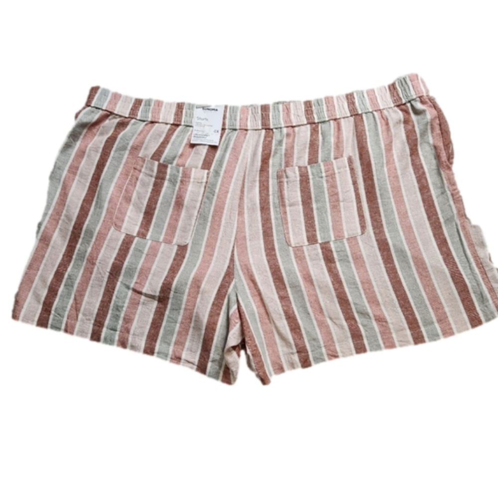 Size 4X Shorts Linen blend Boyfriend cut Pockets Elastic waistband SONOMA NWT - Picture 6 of 16